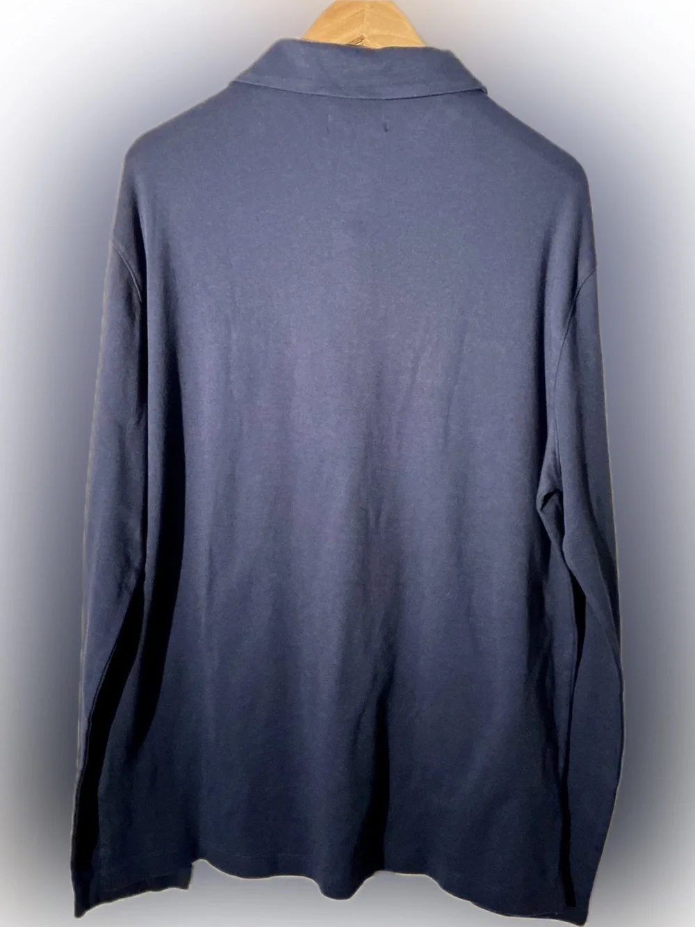 NWT Banana Republic Men's Long-Sleeve Polo in Deep Navy Preppy School